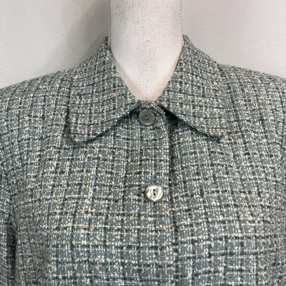 Alfred Dunner Blazer Jacket size 16 Blue Gold Tweed Career Suit Professional - Picture 3 of 8